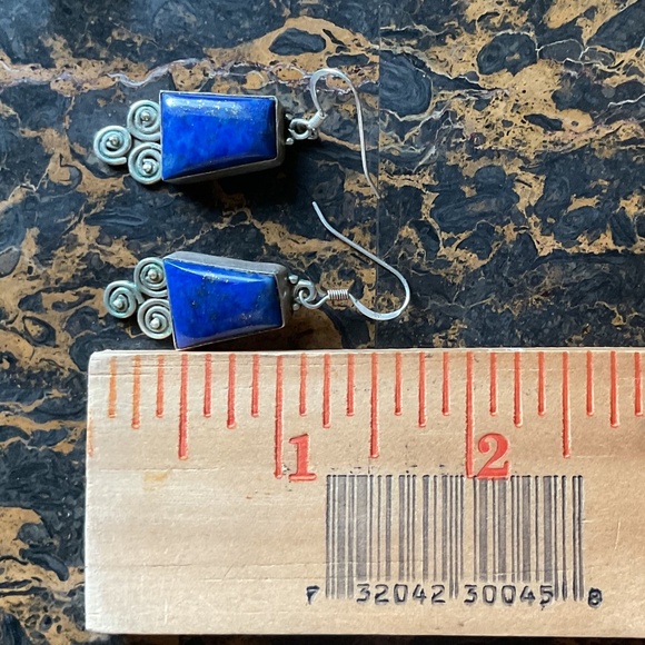NWOT Sterling Silver 925 Lapis Lazuli Greek design earrings - Picture 10 of 10
